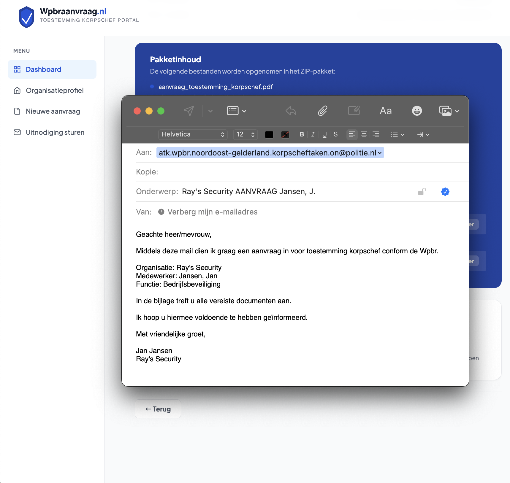 Open e-mailclient