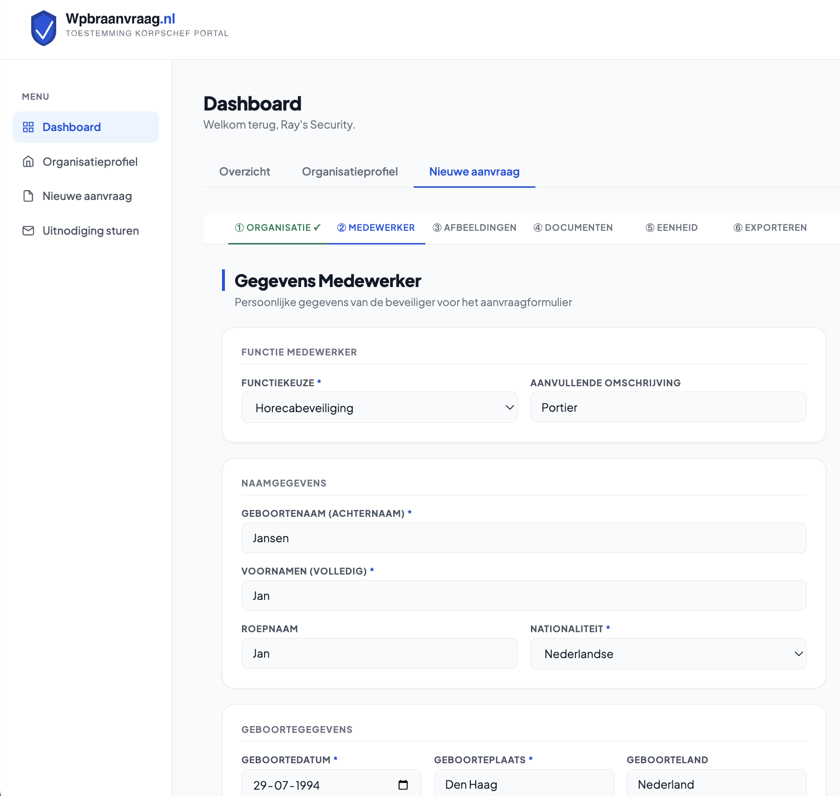 Stap 2: Medewerker