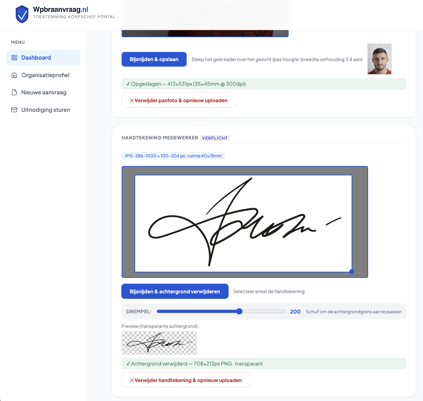 Handtekening crop