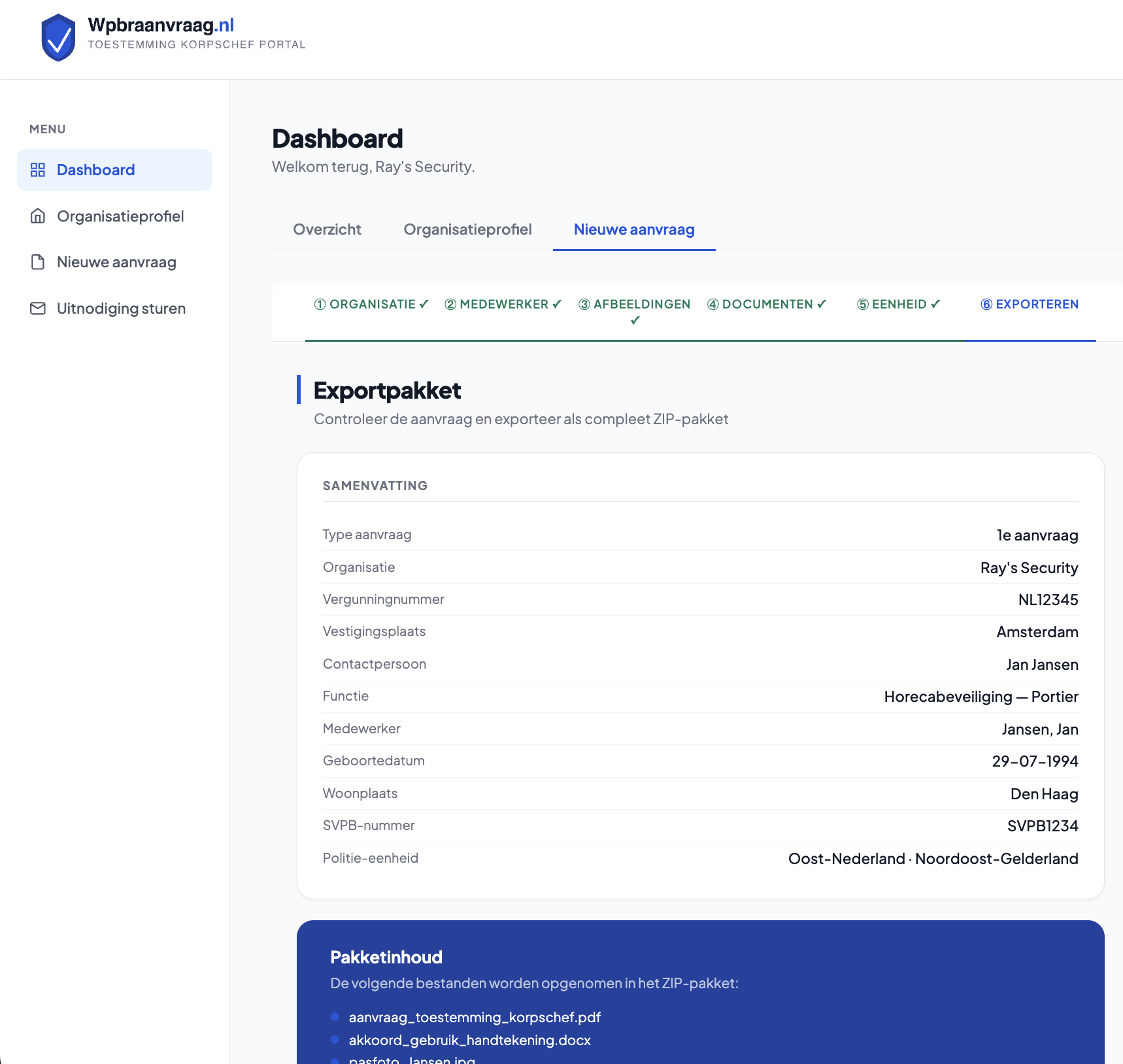 Stap 6: Exportpakket